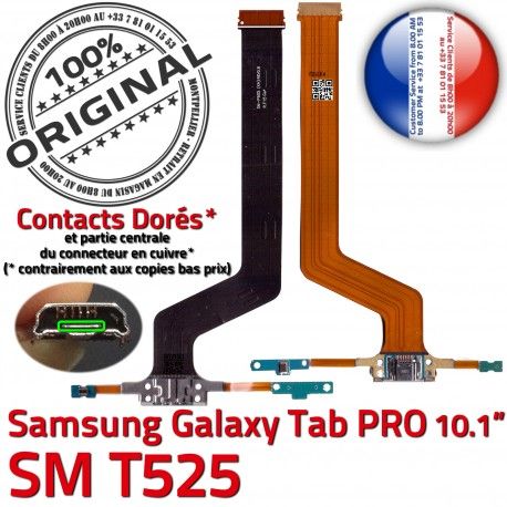 Samsung Galaxy TAB PRO SM-T525 C Contact MicroUSB Chargeur OFFICIELLE Charge Qualité T525 Connecteur Doré SM ORIGINAL Réparation Nappe de