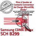 Samsung CDMA Bronx SCH B299 C charge Connecteur USB Pins Prise Portable Dorés Micro Connector Dock souder de Flex ORIGINAL à Chargeur