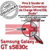 Samsung Galaxy ACE GT s5830c C USB Dock Prise Connector souder Connecteur charge de Chargeur Flex Micro à Pins ORIGINAL Dorés