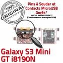 Samsung Galaxy S3 GT i8190N C souder Connector Pins Mini USB Flex Dorés Connecteur Prise Chargeur Micro ORIGINAL charge de à Dock