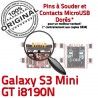 Samsung Galaxy S3 GT-i8190N Chg Mini Dock souder Micro de à ORIGINAL Pins USB Flex Dorés Chargeur Connector Connecteur Prise charge