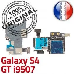 Galaxy S4 Carte Micro-SD SIM Reader Contacts Memoire ORIGINAL i9507 Connector Lecteur Nappe Qualité Dorés Connecteur GT Samsung S