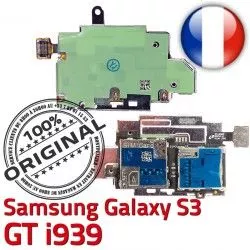 Lecteur i939 Memoire Carte Samsung S3 Qualité Dorés ORIGINAL Contacts GT Micro-SD Galaxy Connector S SIM Nappe Reader Connecteur