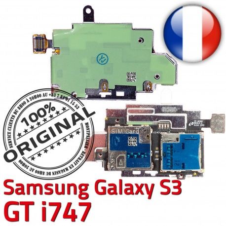 Samsung Galaxy S3 GT i747 S Micro-SD SIM Carte Connecteur Dorés Lecteur ORIGINAL Qualité Connector Reader Nappe Contacts Memoire