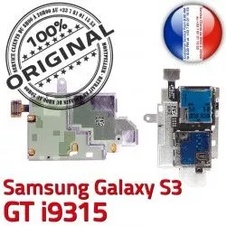 Connector SIM Contacts ORIGINAL Galaxy Carte Reader Micro-SD Connecteur Samsung S3 Memoire Dorés S Qualité GT Nappe Lecteur i9315