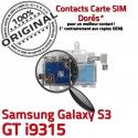 Samsung Galaxy S3 GT i9315 S Nappe Connecteur Memoire Qualité Dorés ORIGINAL Contacts Micro-SD Reader SIM Carte Lecteur Connector