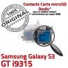 Samsung Galaxy S3 GT i9315 S SIM Dorés Connector Memoire Reader Qualité Nappe Micro-SD Contacts Lecteur ORIGINAL Carte Connecteur
