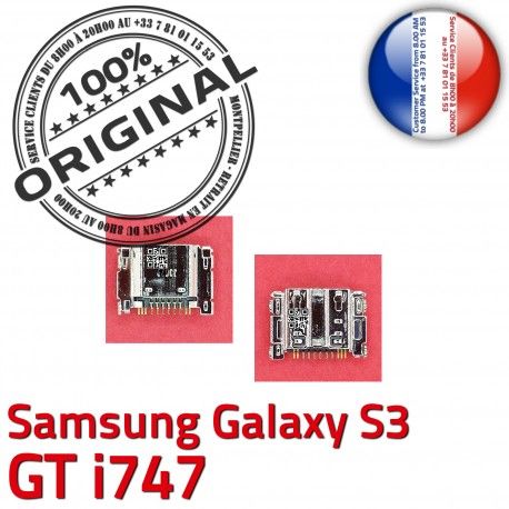 Samsung Galaxy S3 GT i747 C Connecteur USB Prise Dorés Dock Micro de à souder ORIGINAL Pins Connector Flex charge Chargeur