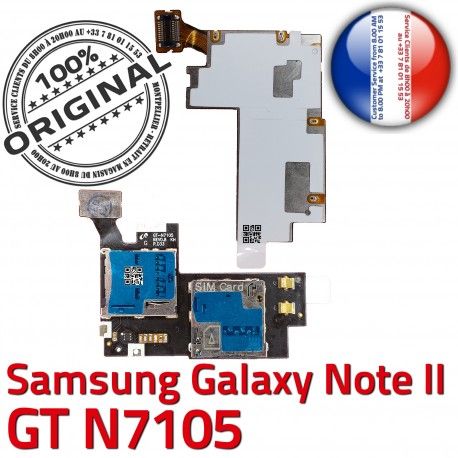 Samsung Galaxy NOTE2 GT N7105 S Memoire II SIM Lecteur Contact Reader Micro-SD Connecteur ORIGINAL Connector Qualité Doré Nappe Carte NOTE