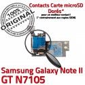 Samsung Galaxy NOTE2 GT N7105 S Contact NOTE Micro-SD Nappe Carte II Memoire Qualité SIM Lecteur ORIGINAL Connector Doré Connecteur Reader