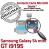 Samsung Galaxy S4 Min GT i9195 S SIM Mini Connector Doré Lecteur Connecteur Carte Qualité ORIGINAL Micro-SD Nappe Contact Read Memoire