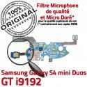 Samsung Galaxy S4 Duo GTi9192 C Connecteur Prise S Qualité Duos OFFICIELLE i9192 4 Charge Microphone Chargeur ORIGINAL GT MicroUSB Nappe RESEAU