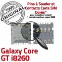 Samsung Galaxy Core GT i8260 S SLOT Lecteur ORIGINAL Pins souder Card à Contacts Dorés SIM Connecteur Connector Reader Carte