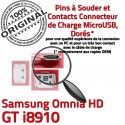 Samsung Omnia HD GT i8910 C Prise Dorés à USB Pins souder de Micro charge ORIGINAL Chargeur Connecteur Dock Connector Flex
