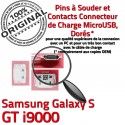 Samsung Galaxy S GT i9000 C Connecteur ORIGINAL de Micro souder Dock Pins charge Prise Dorés USB Flex à Connector Chargeur