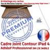 PACK iPad 4 A1458 Joint B Adhésif Vitre Blanche Cadre Réparation iPad4 Bouton HOME PREMIUM Tablette Verre Contour Apple Tactile Precollée