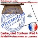 PACK iPad4 Joint Nappe N Plastique Tablette Precollé 4 Cadre Adhésif Vitre Verre HOME Réparation KIT iPad Noire PREMIUM Tactile Bouton Apple