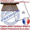 PACK iPad4 Joint Nappe N Plastique Tablette Precollé 4 Cadre Adhésif Vitre Verre HOME Réparation KIT iPad Noire PREMIUM Tactile Bouton Apple