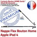 PACK iPad4 Joint Nappe N Plastique iPad Tablette Adhésif KIT Verre Tactile Noire Precollé 4 PREMIUM Vitre Apple HOME Cadre Réparation Bouton