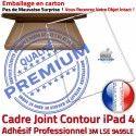 PACK iPad4 Joint Nappe B Plastique Tactile Vitre Blanche Bouton Adhésif Tablette HOME PREMIUM Cadre Precollé Verre Apple Réparation KIT