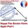 PACK A1460 Joint Nappe B KIT Bouton Cadre Verre Tablette Precollé Adhésif Apple iPad4 Réparation Contour HOME Plastique Tactile Blanche Vitre