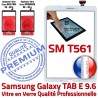 Samsung Galaxy TAB E SM-T561 B Blanc Verre SM Blanche Vitre TAB-E Tactile T561 Supérieure Adhésif Ecran Prémonté Qualité 9.6 Assemblée PREMIUM