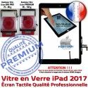 iPad AIR 2017 9.7 inch Noir Fixation Ecran Bouton Tablette Vitre Monté Réparation Caméra Oléophobe HOME Adhésif Verre Qualité Tactile Nappe