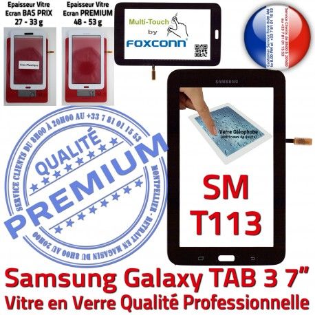 Samsung Galaxy TAB 3 SM-T113 N LCD Prémonté Supérieure PREMIUM Noire en Tactile Qualité TAB3 SM Adhésif T113 Verre Vitre Assemblée 7 Ecran