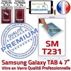 SM-T231 SM Samsung 4 Galaxy 7 Qualité Verre TAB Supérieure B TAB4 T231 Ecran Vitre PREMIUM inch Tactile Blanche Prémonté Assemblée Adhésif LCD