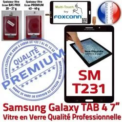 LCD inch Qualité Galaxy Assemblée Verre Noire N SM-T231 Samsung Adhésif Prémonté Supérieure Ecran PREMIUM Tactile 7 TAB4 Vitre