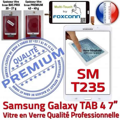 Samsung Galaxy TAB 4 SM-T235 B Vitre T235 Qualité Supérieure Adhésif LCD 7 Verre PREMIUM Assemblée Prémonté inch Ecran SM Blanche TAB4 Tactile