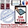 Samsung Galaxy SM-T235 TAB4 N Prémonté LCD Qualité PREMIUM Supérieure Assemblée Ecran Vitre 7 Adhésif inch Noire Verre Tactile