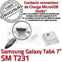 Samsung Galaxy Tab 4 T231 USB de Connector Pins Dock 7 SM Micro Connecteur inch Prise charge ORIGINAL Dorés à souder TAB Chargeur