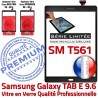 Samsung Galaxy TAB E SM-T561 N 9.6 Metallic Metal Noire Prémonté T561 Qualité Verre Tactile PREMIUM Adhésif Assemblée TAB-E Ecran Noir SM Vitre